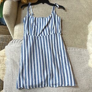 Blue and White Striped Dress